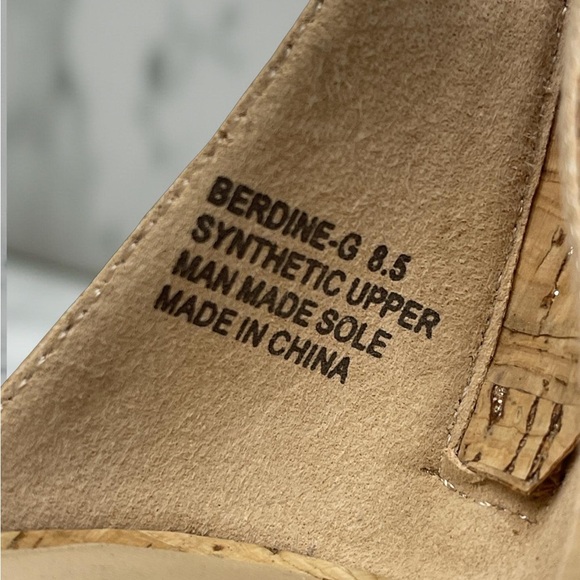 Bebe Berdine G Tan Gold Cork Women's Sandals - Picture 3 of 6